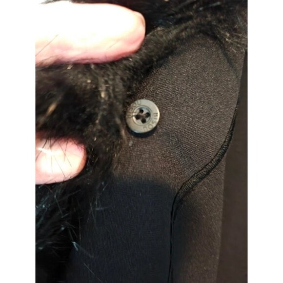 Bisou Bisou Black Coat/Duster with Removable Fur Collar - Picture 11 of 12